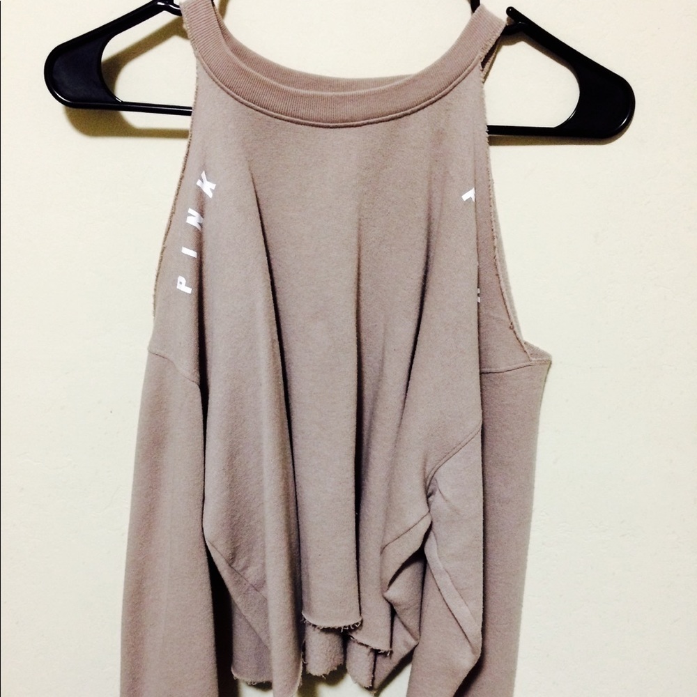 Pink VS crop open shoulders